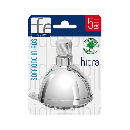 2 - Soffione doccia in abs 5 funzioni cromo