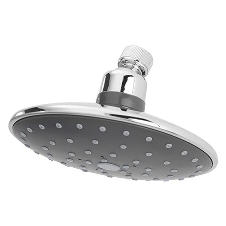 2 - Soffione doccia in abs cromo anticalcare con ugelli in caucciu dia 16 cm