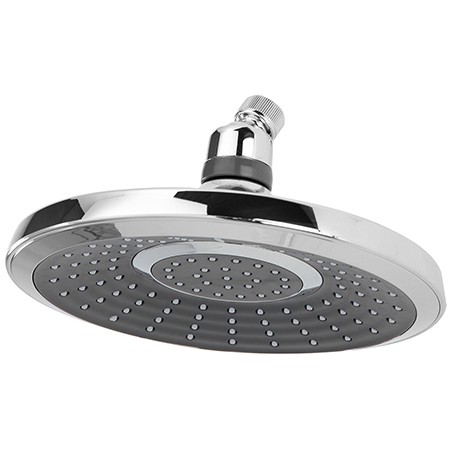 2 - Soffione doccia in abs cromo anticalcare con ugelli in caucciu dia 22.5 cm
