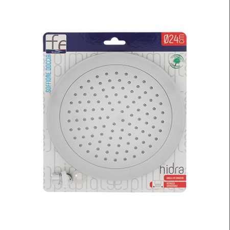 2 - Soffione doccia tondo in abs cromo dia 24 cm