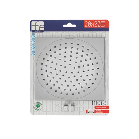 2 - Soffione doccia quadrato in abs cromo 20 x 20 cm