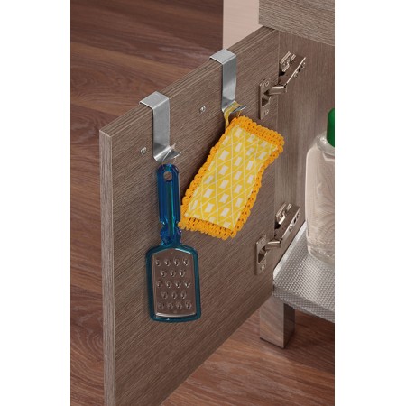 4 - Set due ganci in acciaio satinato