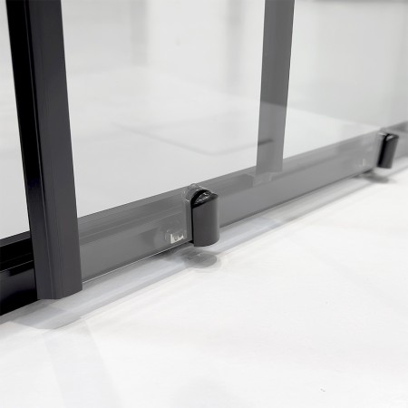 4 - Box doccia angolare trasparente con profilo nero 80x100cm T-Special