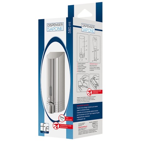 2 - Dispenser da muro in plastica 380 ml - cromo linea Service