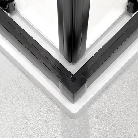 5 - Box doccia angolare trasparente con profilo nero 80x100cm T-Special