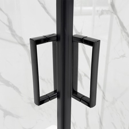 6 - Box doccia angolare trasparente con profilo nero 80x100cm T-Special