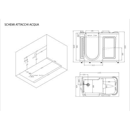 7 - Vasca da bagno Ghibli apertura a sx