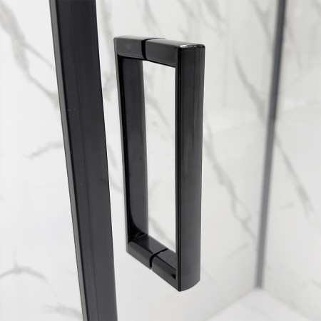 7 - Porta scorrevole trasparente profilo nero linea T-Special da 100 cm