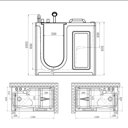 7 - Vasca da bagno Macan apertura a dx