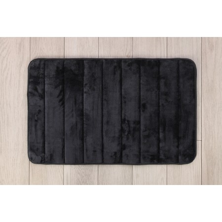 2 - Tappeto in poliestere nero con fondo antiscivolo 45 x 75 cm Memo
