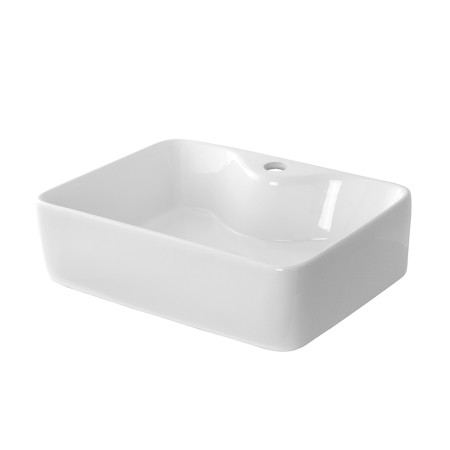 5 - Lavabo in ceramica da appoggio e sospeso L48cm