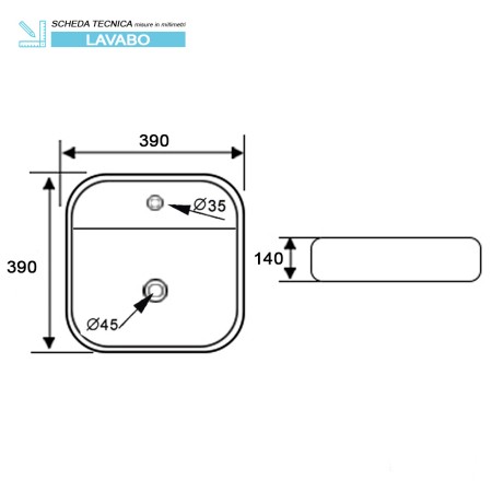 6 - Lavabo in ceramica L39cm