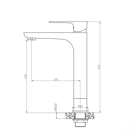 4 - Miscelatore lavabo alto serie Flat