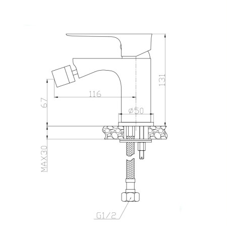 4 - Miscelatore bidet serie Flat