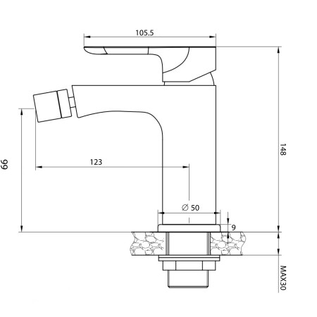 4 - Miscelatore bidet serie Kreo