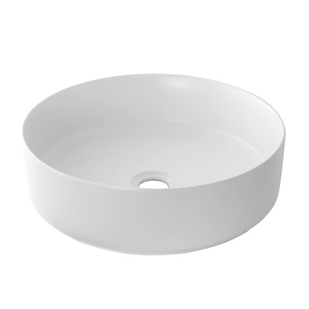 4 - Lavabo da appoggio bianco opaco in ceramica dia40cm
