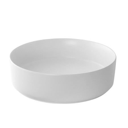 5 - Lavabo da appoggio bianco opaco in ceramica dia40cm