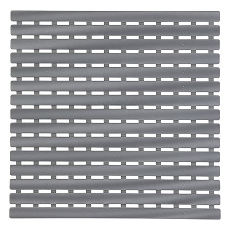 2 - Pedana doccia quadrata in plastica e gomma antiscivolo grigio Nouvelle