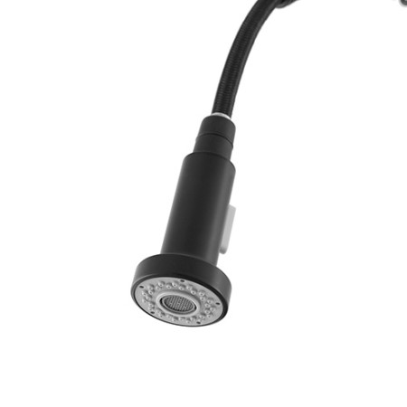 4 - Miscelatore monocomando lavello nero opaco con molla serie Kitchen