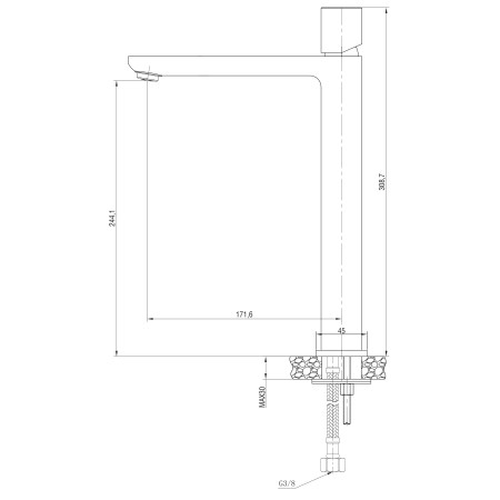 4 - Miscelatore lavabo alto serie Lotus
