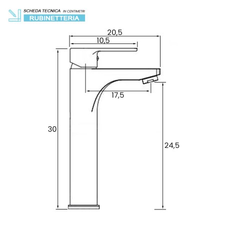 4 - Miscelatore lavabo alto serie Iris