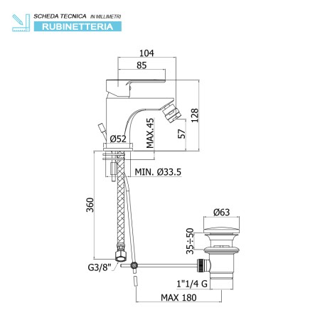 4 - Miscelatore bidet serie Kreo