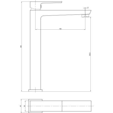 4 - Miscelatore lavabo alto serie Quatra